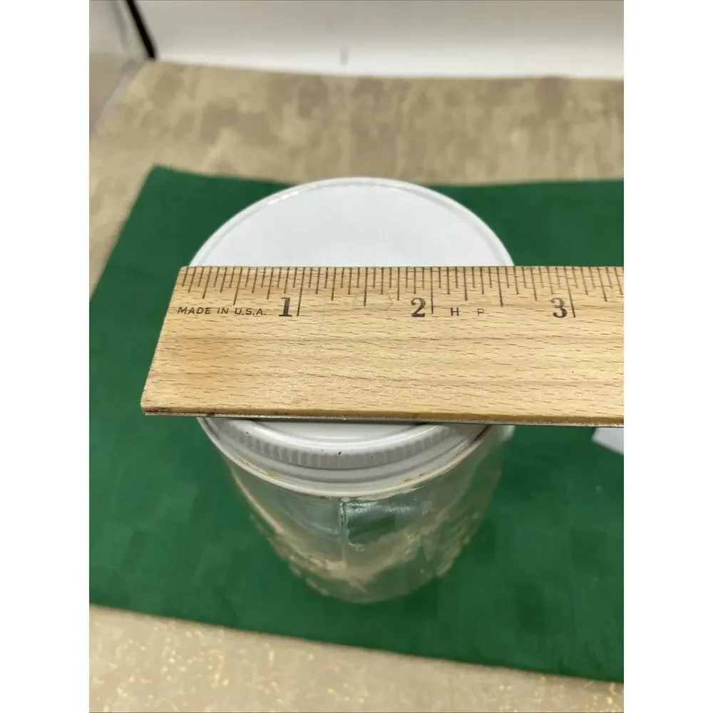 Vtg Embossed Fruit Mason Clear Sculptured Glass Jar Genuine Ball & Lid 5.25” T